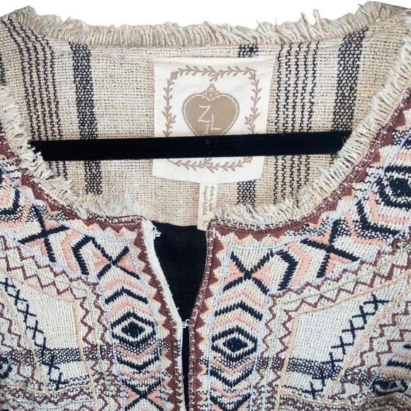 Z&L Women’s Woven Embroidered Boho Aztec‎ Moroccan Jacket Blazer Sz 12 - Picture 2 of 9
